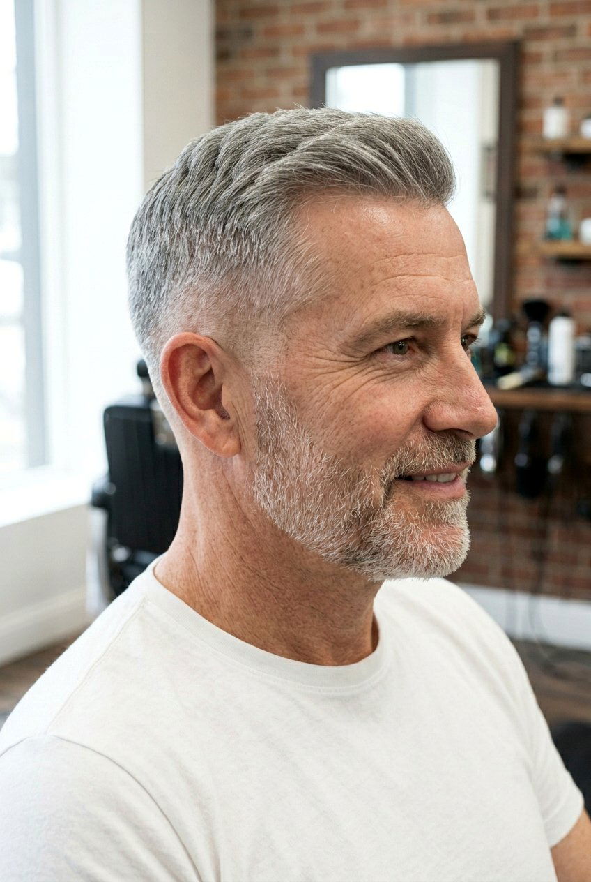 Low Taper Fade - 20 mens haircut for salt and pepper hair - 20 men’s haircut for salt and pepper hair