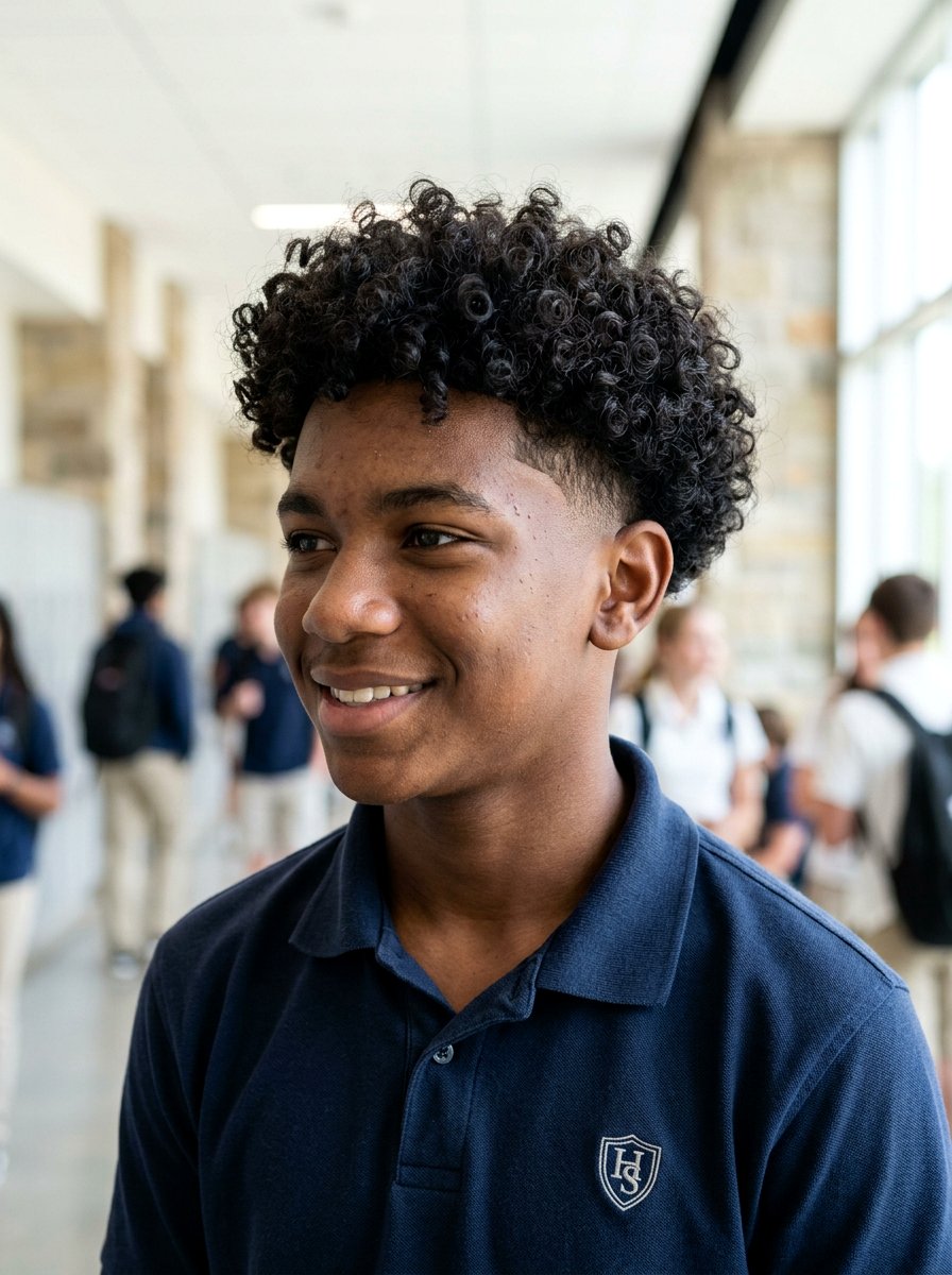 Low Taper Fade - 20 school haircut for teenage boys with curls - 20 school haircut for teenage boys with curls