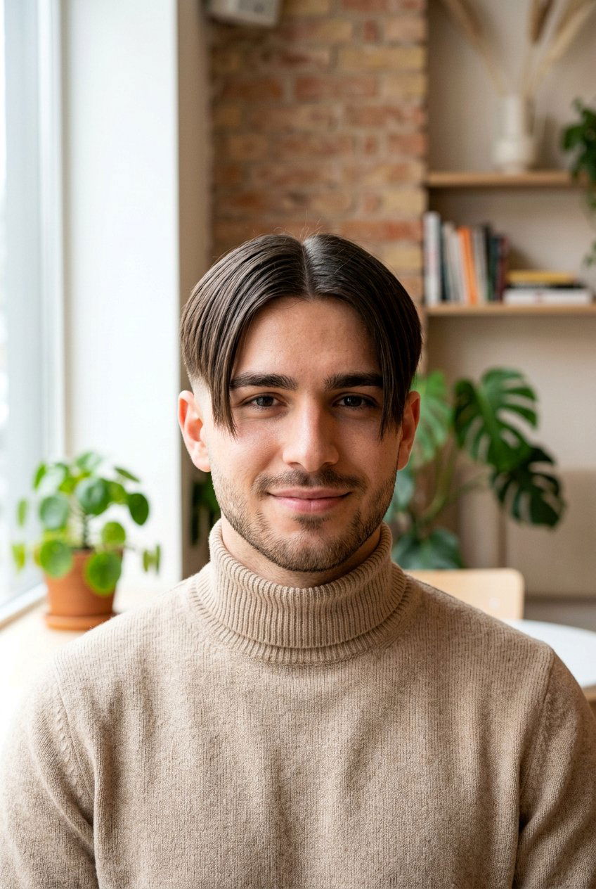 Low Taper Fade With Middle Part - 20 low taper fade for straight hair men - 20 low taper fade for straight hair men