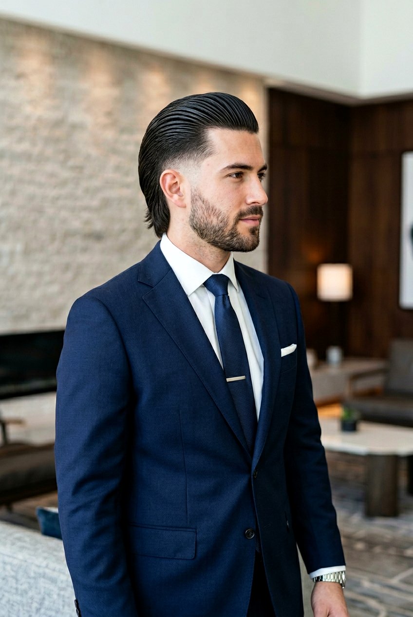 Low Taper Fade With Slick Back - 20 low taper fade for straight hair men - 20 low taper fade for straight hair men