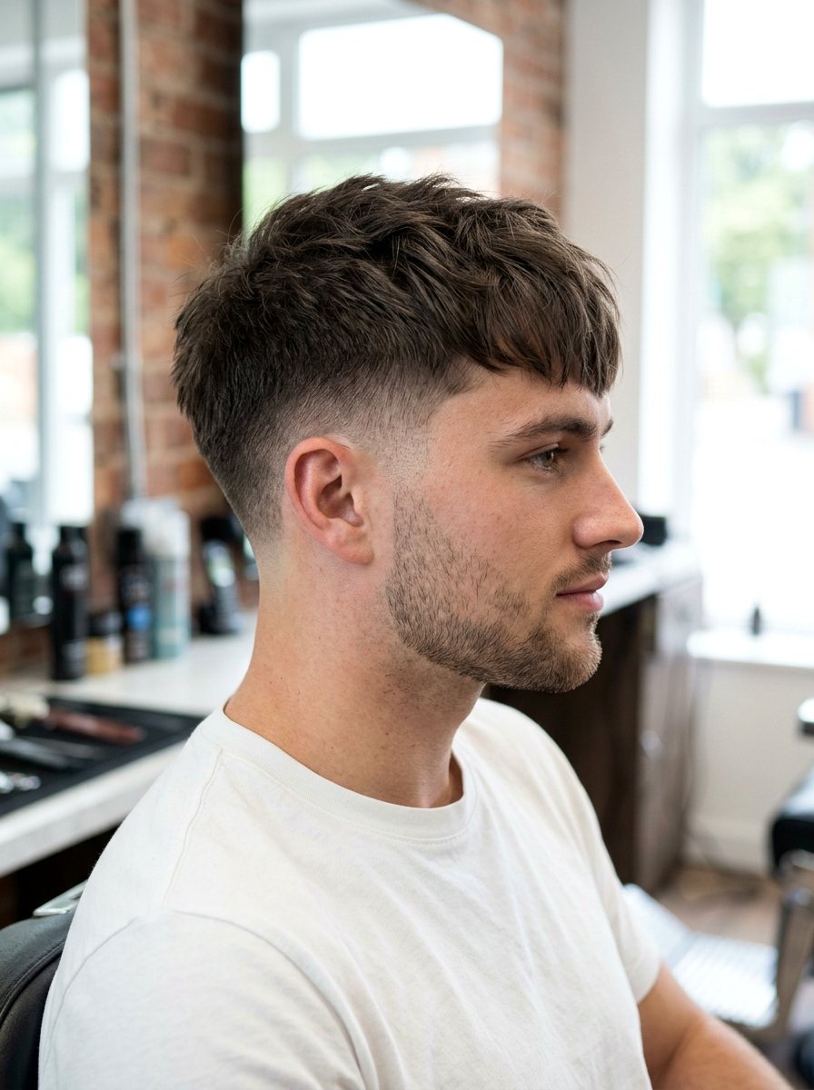 Low Taper Fade With Textured Fringe - 20 textured fringe with taper fade - 20 textured fringe with taper fade