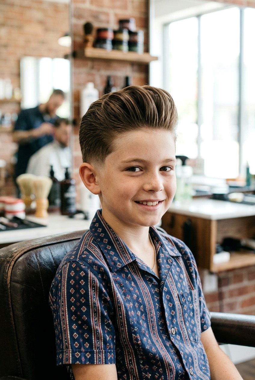Low Taper Pompadour - 20 summer haircut for boys - 20 summer haircut for boys