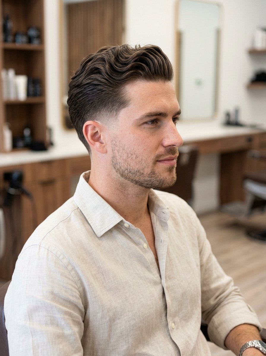 Low Taper Wavy Slick Back - 20 slick back for wavy hair men - 20 slick back for wavy hair men