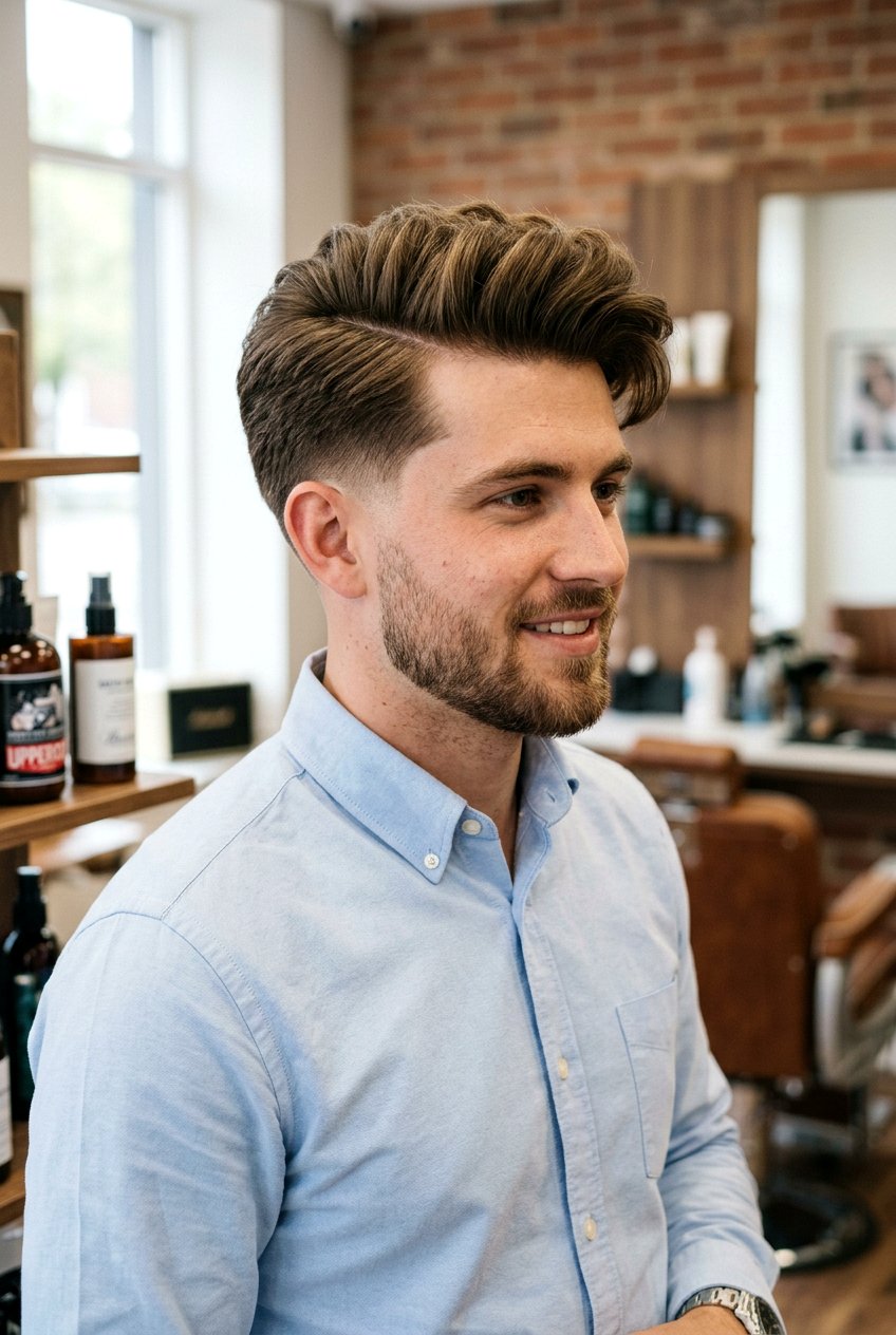 Low Taper With Fluffy Side Part - 20 low taper with fluffy hair - 20 low taper with fluffy hair