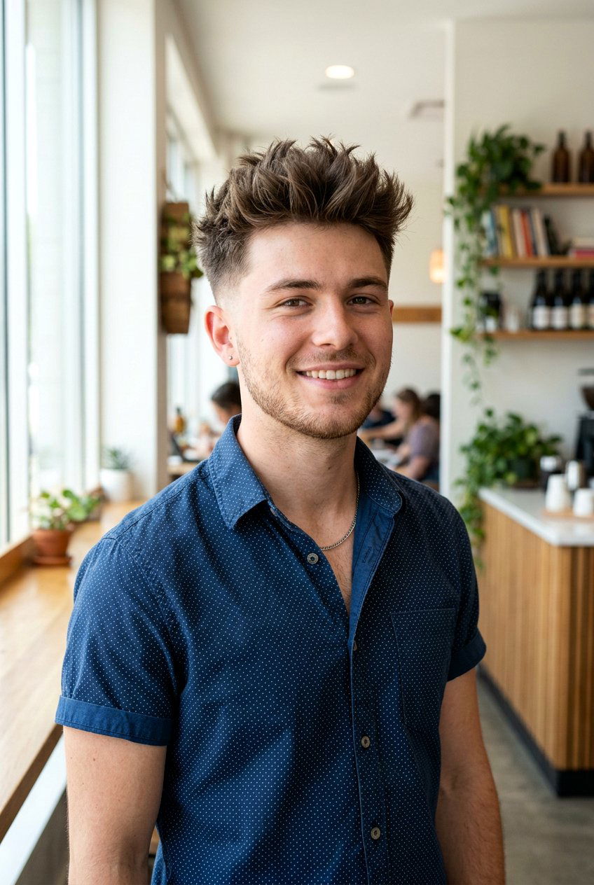 Low Taper With Fluffy Spiky Hair - 20 low taper with fluffy hair - 20 low taper with fluffy hair