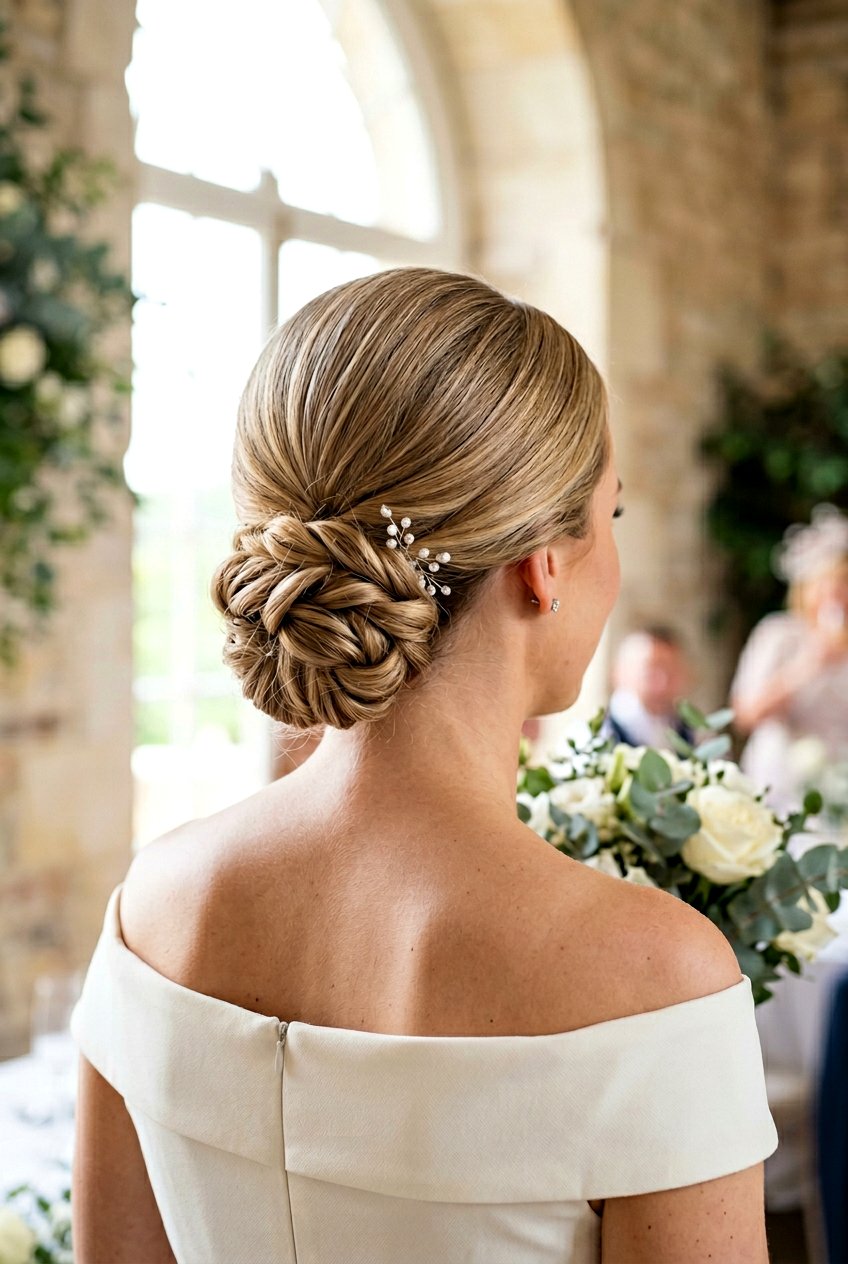 Low Textured Bun For Classic Bride - 20 low textured bun for bride - 20 low textured bun for bride