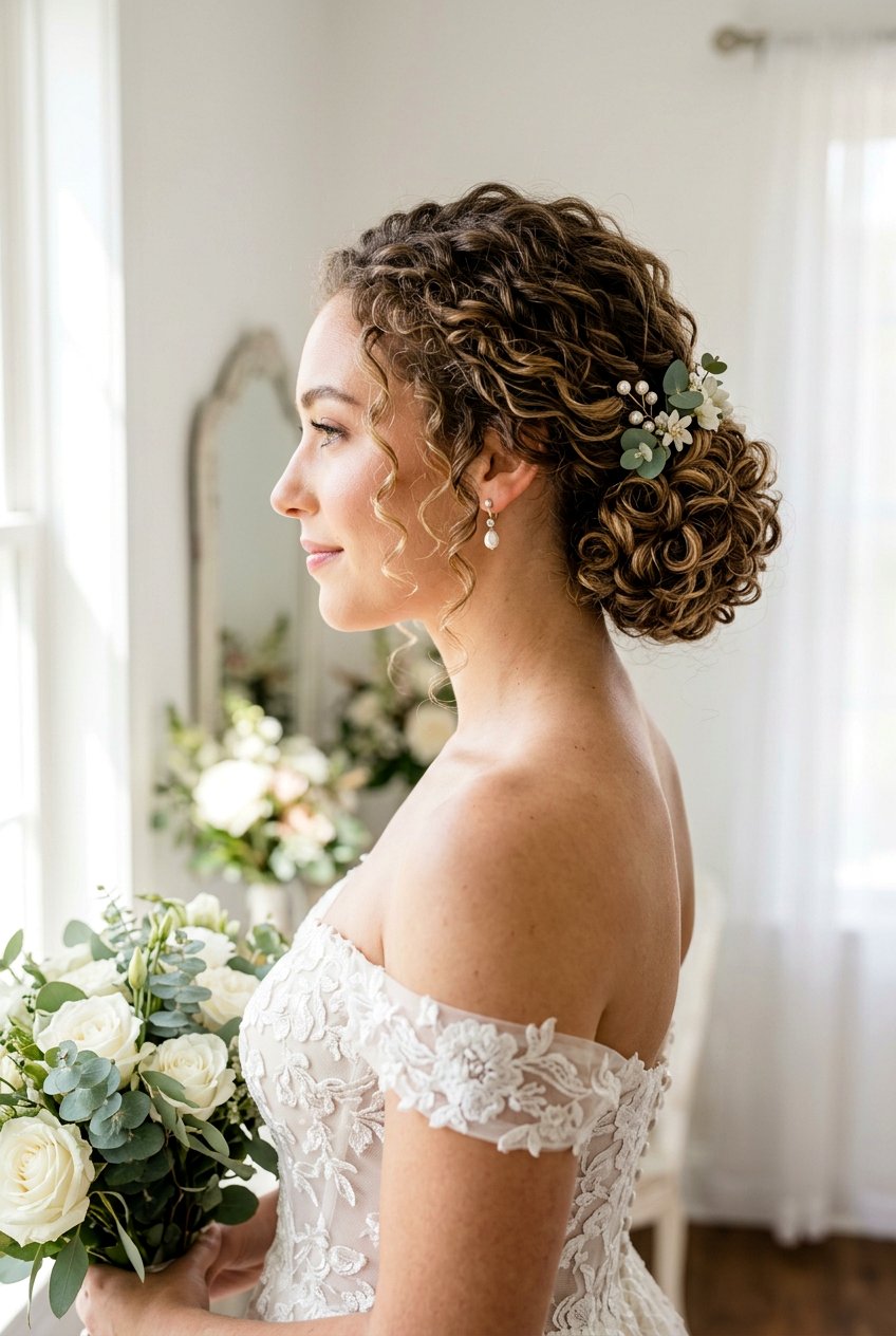 Low Textured Bun For Curly Hair - 20 low textured bun for bride - 20 low textured bun for bride