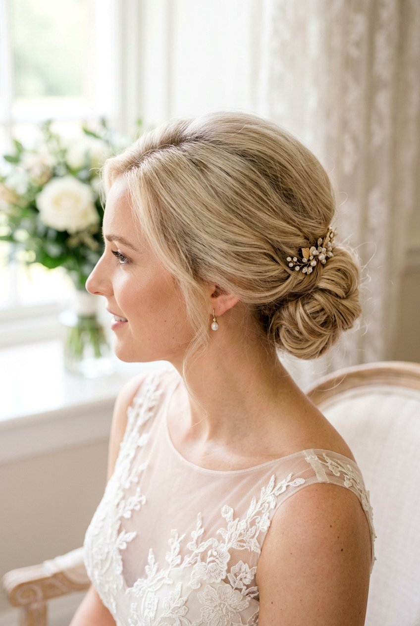Low Textured Bun For Fine Hair - 20 low textured bun for bride - 20 low textured bun for bride