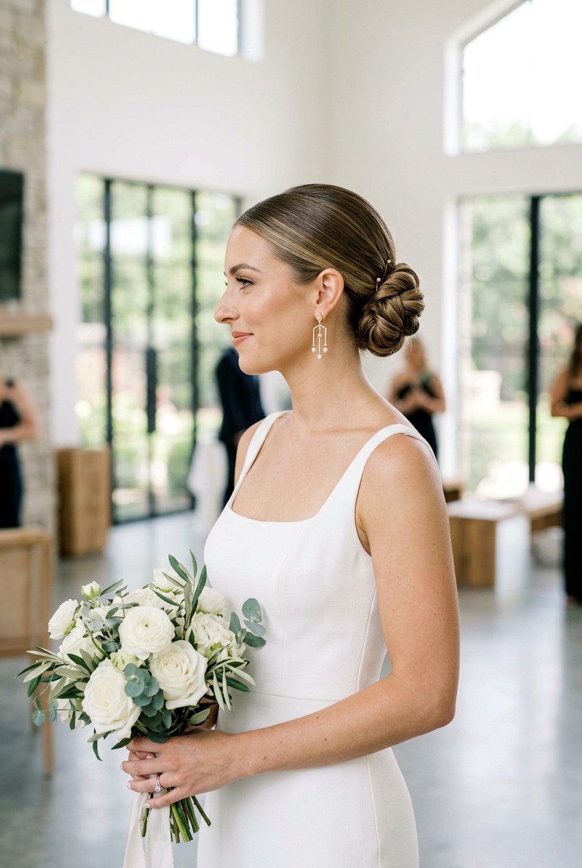 Low Textured Bun For Modern Bride - 20 low textured bun for bride - 20 low textured bun for bride