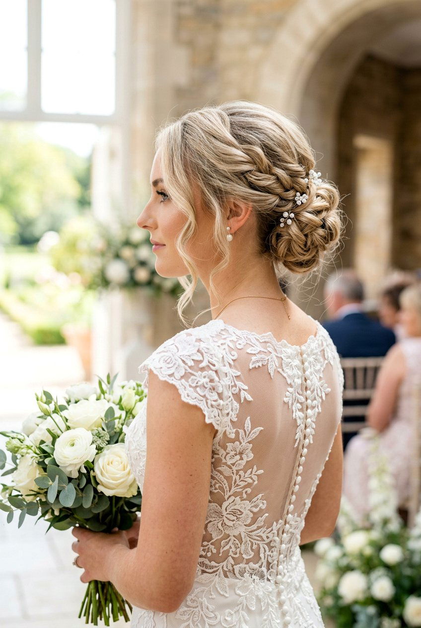 Low Textured Bun - 20 bridal hairstyle for thick wavy hair - 20 bridal hairstyle for thick wavy hair