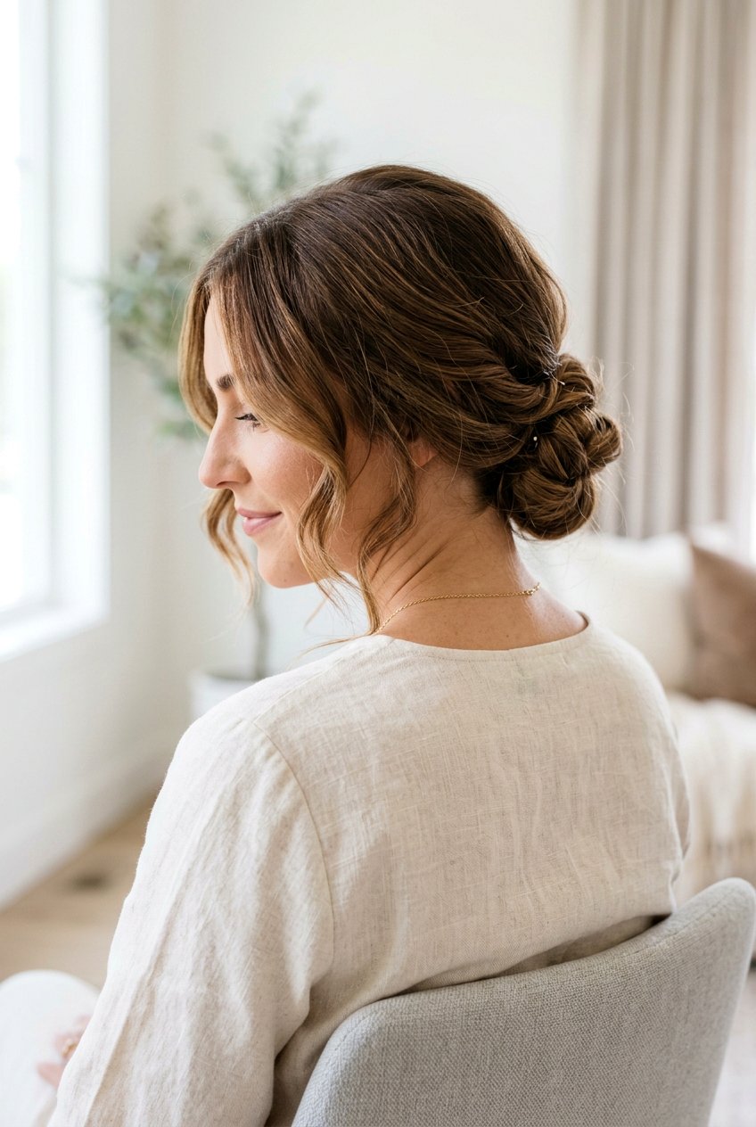 Low Textured Chignon - 20 office hairstyles for women - 20 office hairstyles for women