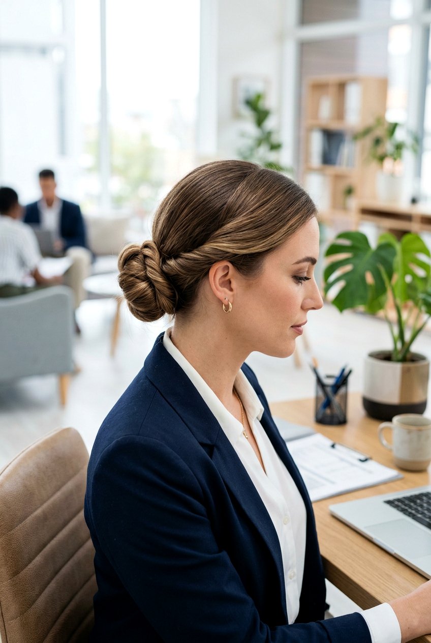 Low Twisted Bun For Office Hair - 20 neat low bun for office - 20 neat low bun for office