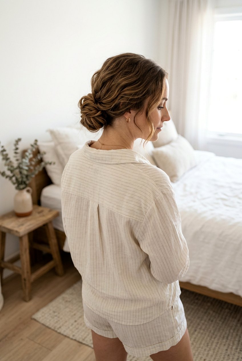 Low Twisted Bun - 20 airport hairstyle for medium hair - 20 airport hairstyle for medium hair