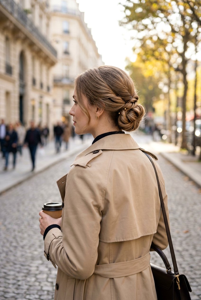 Low Twisted Chignon - 20 easy library hairstyle for college girls - 20 easy library hairstyle for college girls