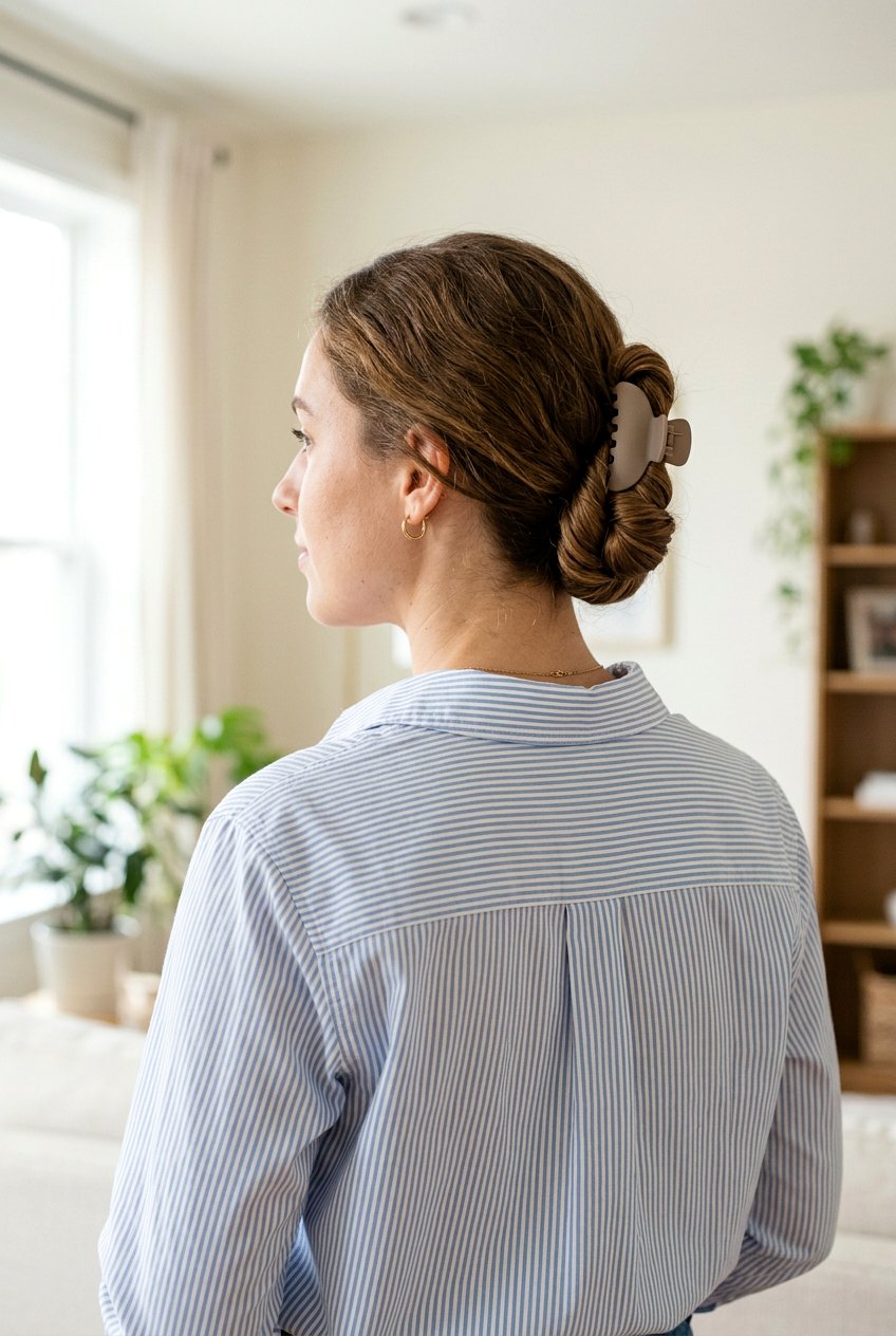 Low Twisted Claw Clip Bun - 20 claw clip bun for thick hair - 20 claw clip bun for thick hair