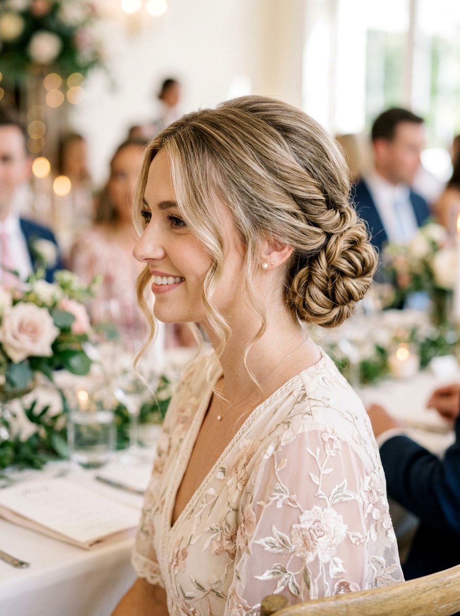 Low Twisted Party Bun With Face Framing Pieces - 20 party bun with face framing pieces - 20 party bun with face framing pieces