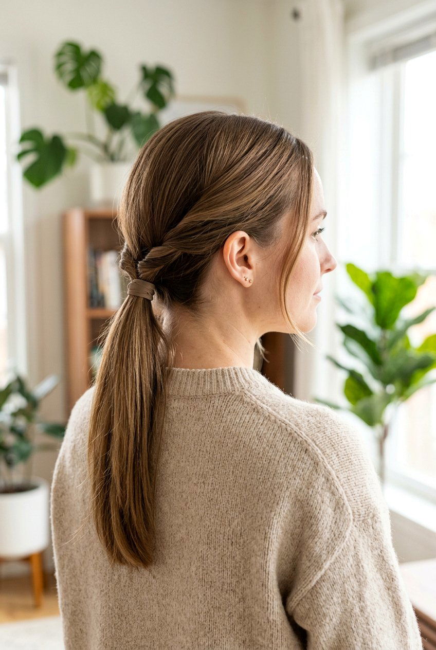 Low Twisted Ponytail - 20 library friendly hairstyles - 20 library friendly hairstyles