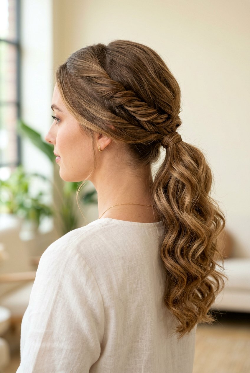 Low Twisted Ponytail - 20 romantic hairstyles for weddings - 20 romantic hairstyles for weddings