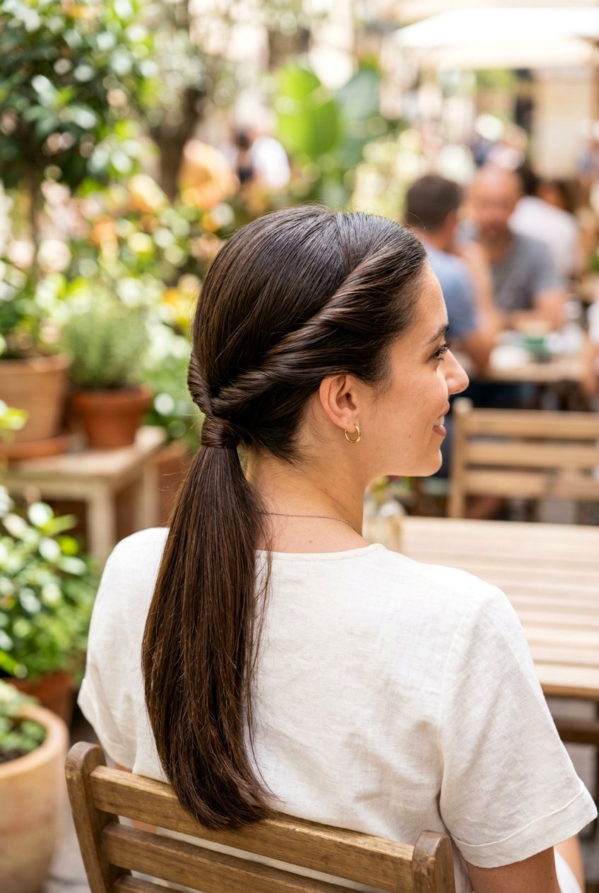 Low Twisted Ponytail For Picture Day - 20 easy hairstyles for picture day - 20 easy hairstyles for picture day