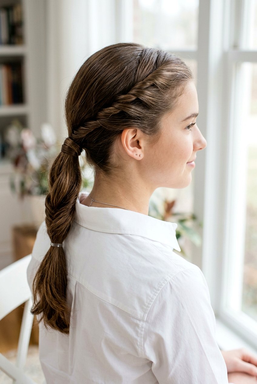 Low Twisted Ponytail - 20 first day of school hairstyle for teens - 20 first day of school hairstyle for teens