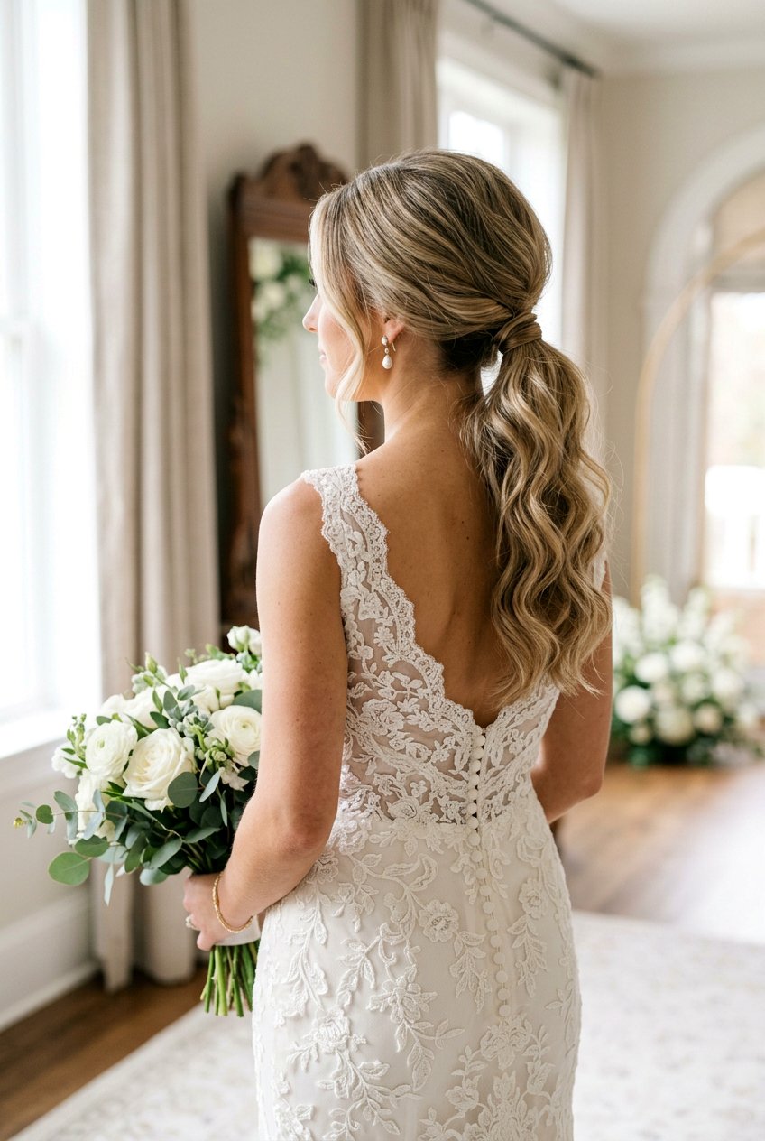 Low Voluminous Bridal Ponytail - 20 voluminous bridal ponytail - 20 voluminous bridal ponytail