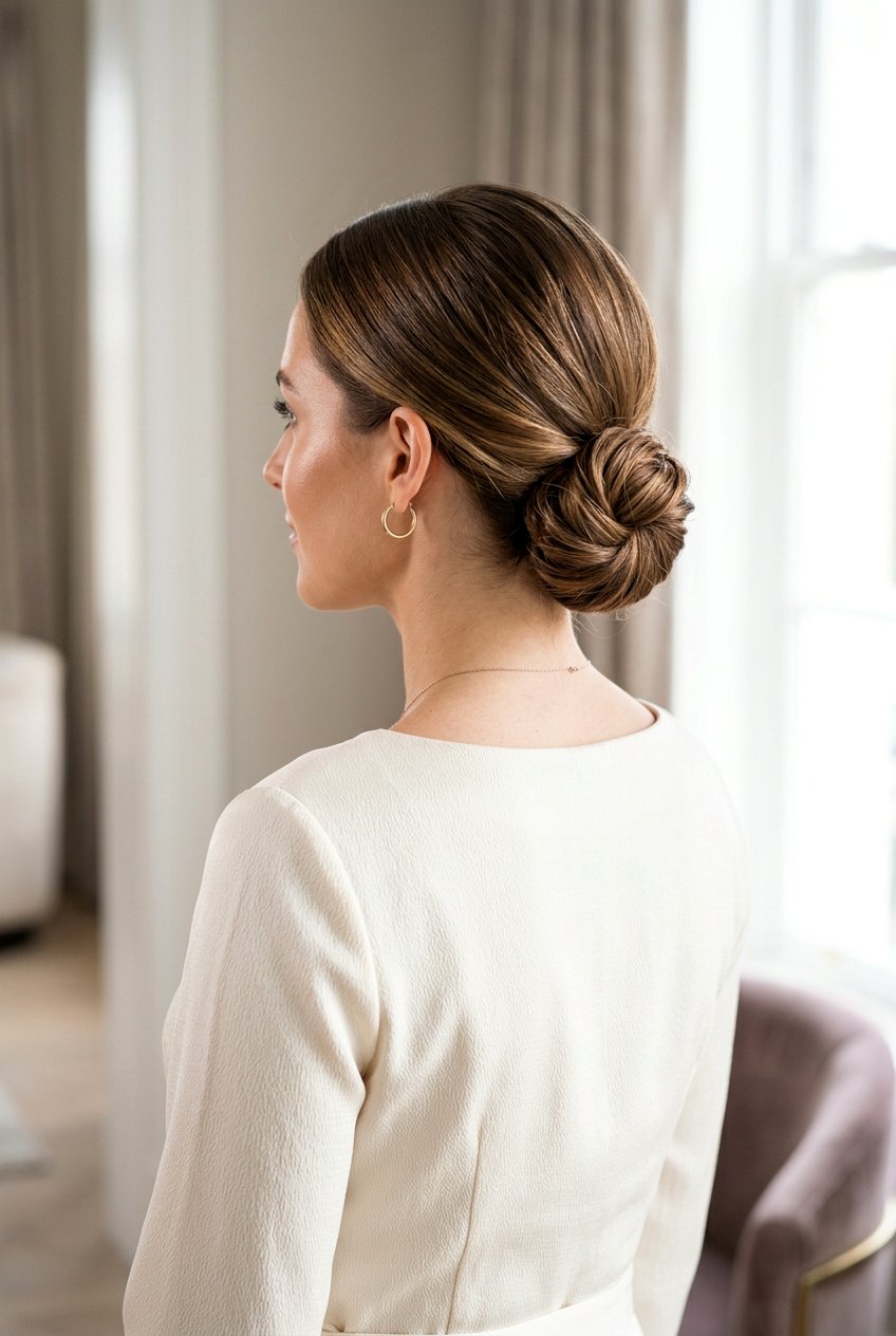 Low Western Chignon Bun - 20 western hairstyles for women - 20 western hairstyles for women