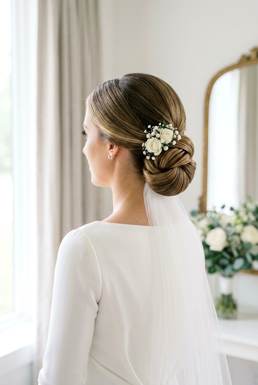 Low Wrapped Knot Bridal Chignon - 20 classic bridal chignon - 20 classic bridal chignon