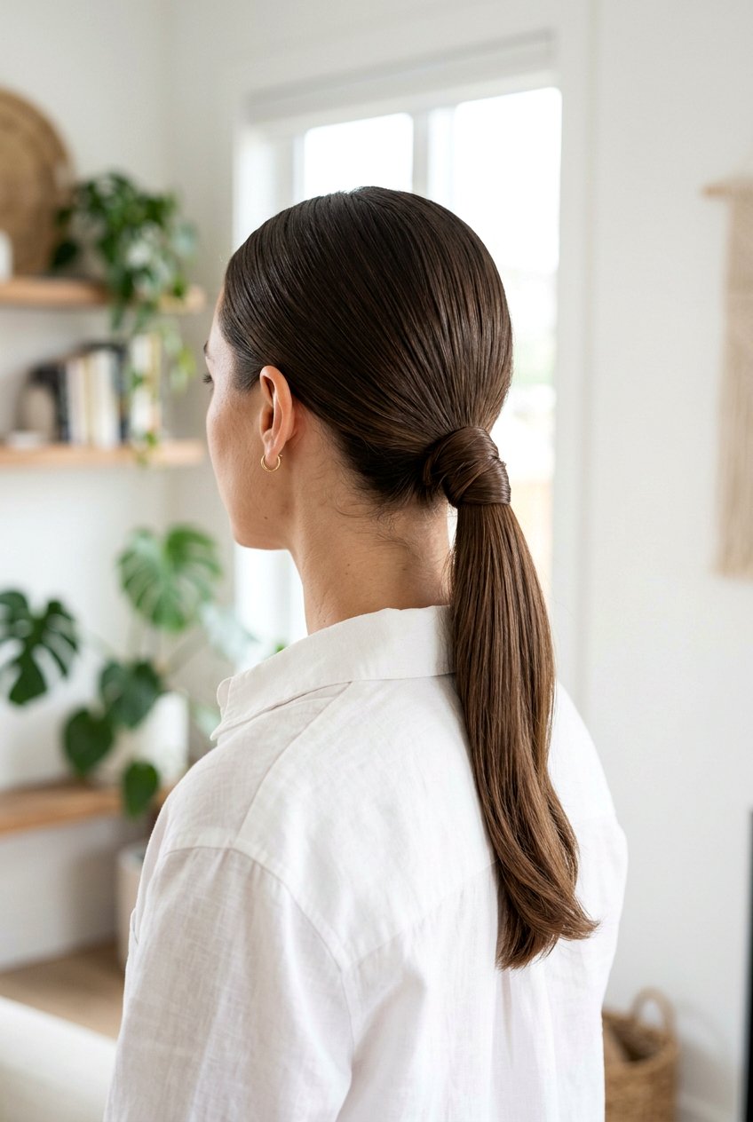 Low Wrapped Ponytail - 20 library friendly hairstyles - 20 library friendly hairstyles