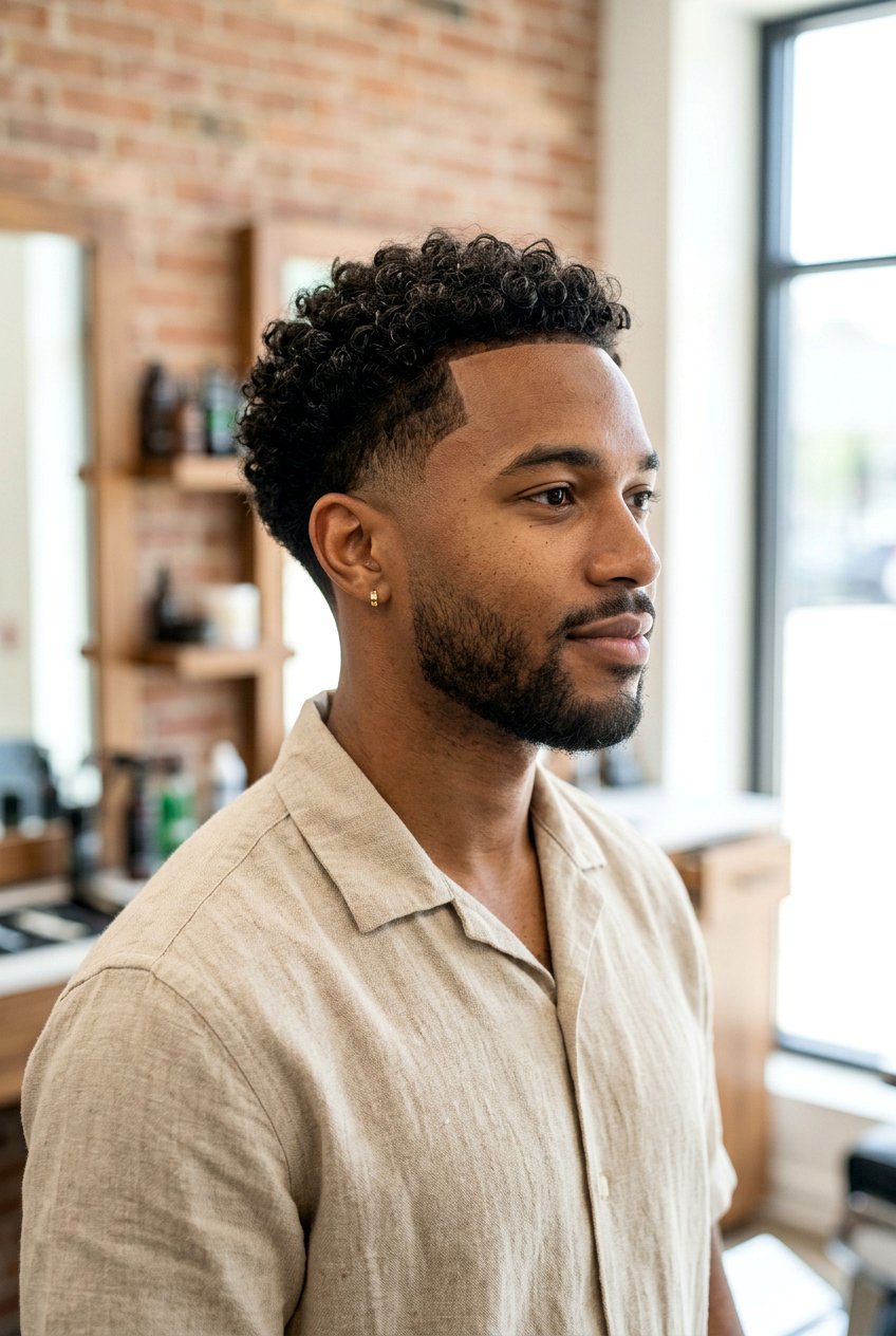 Low curly taper fade - 20 curly taper fade for men - 20 curly taper fade for men