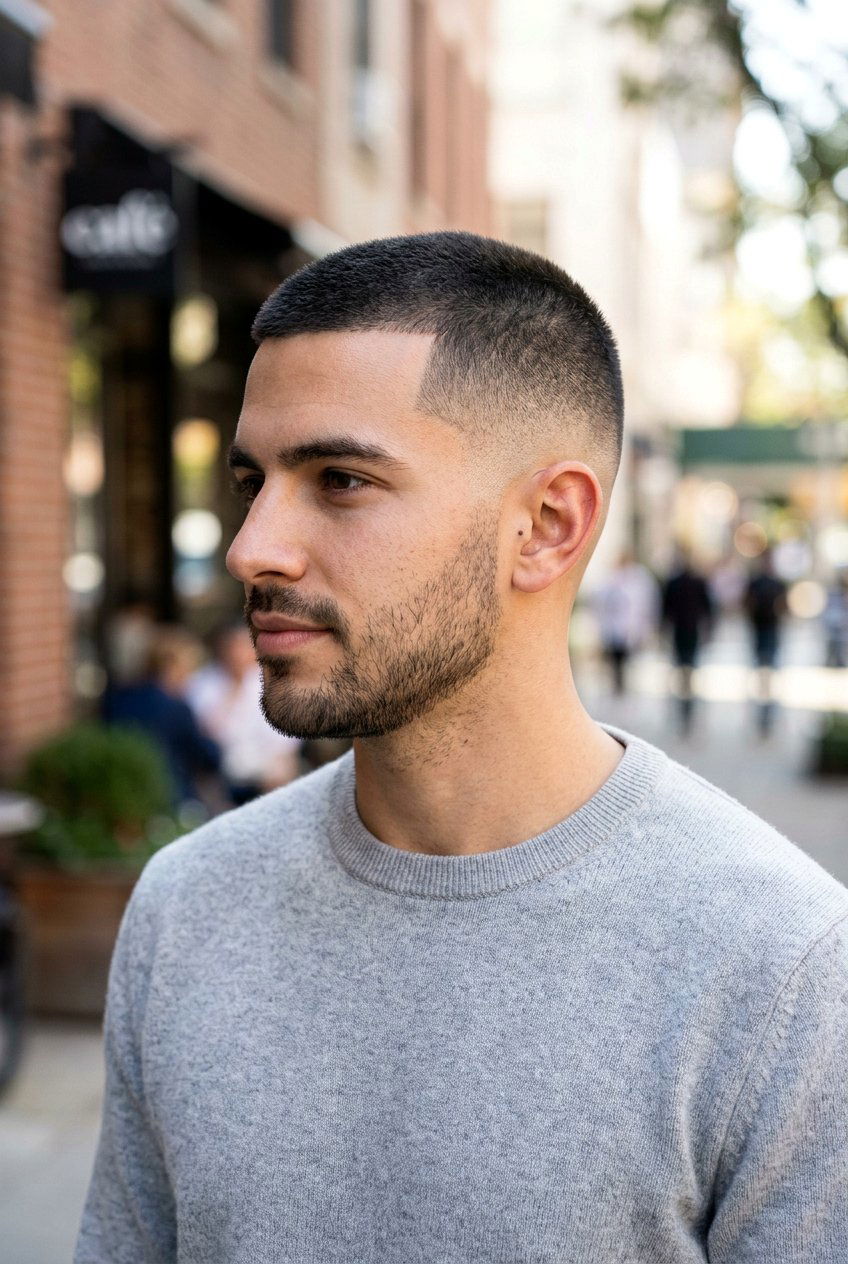 Low fade buzz cut - 20 buzz cut for round face men - 20 buzz cut for round face men