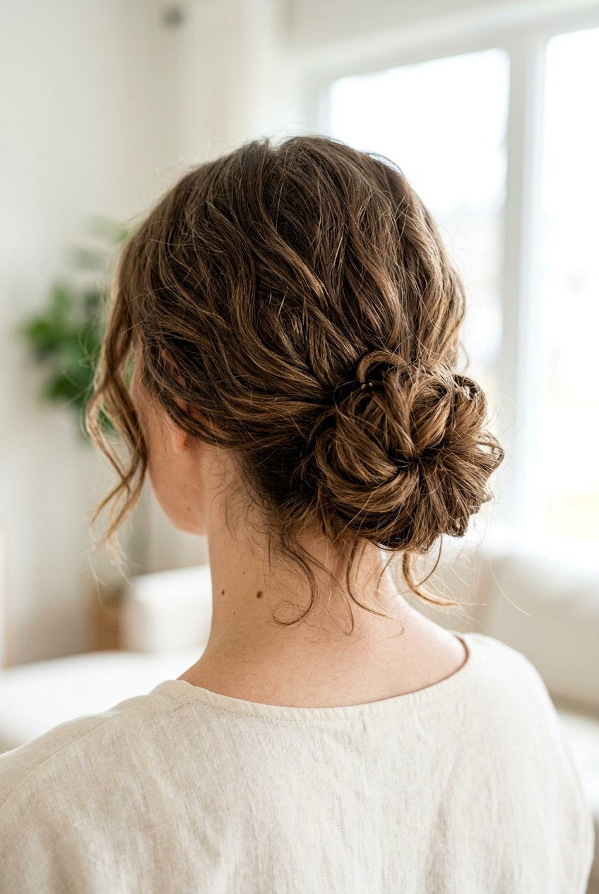 Low messy bun - 20 cute hairstyles for school - 20 cute hairstyles for school