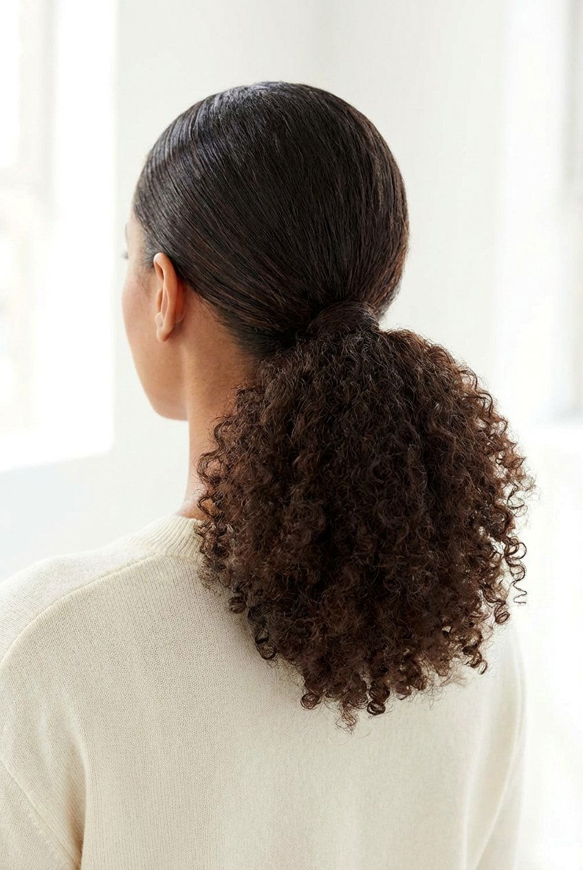 Low ponytail for curly hair - 20 hairstyles for curly hair - 20 hairstyles for curly hair