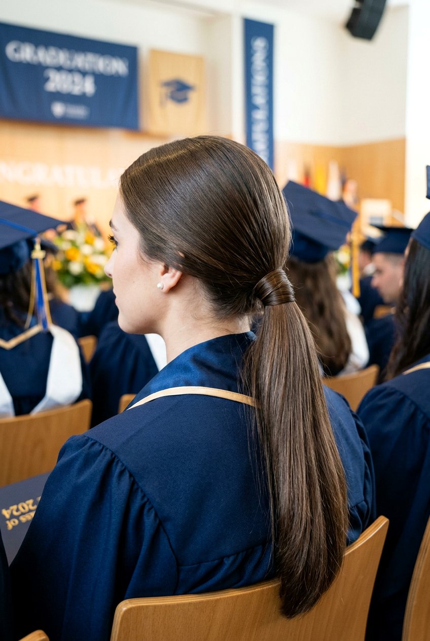 Low ponytail for graduation - 20 graduation hairstyles - 20 graduation hairstyles