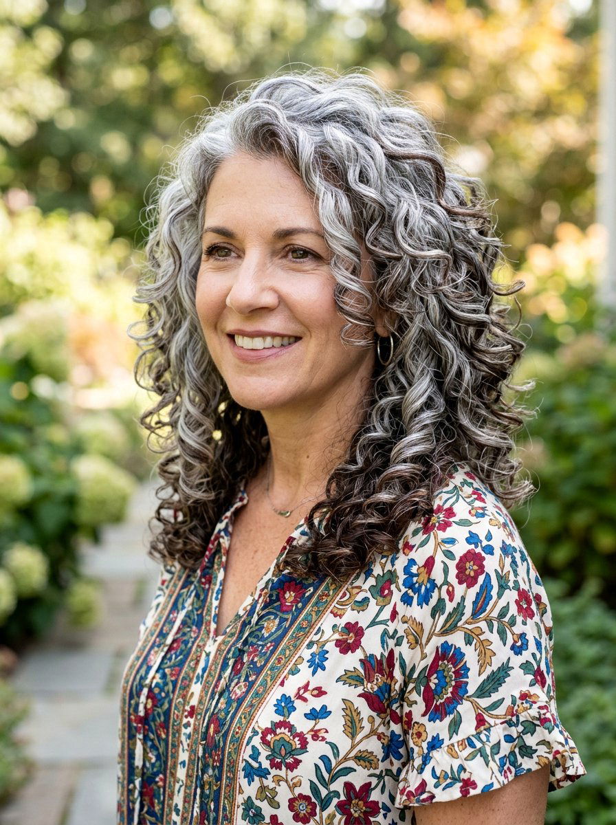 Lowlights for curly gray hair - 20 salt and pepper lowlights - 20 salt and pepper lowlights