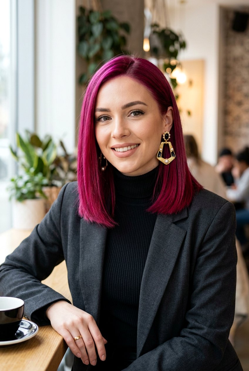 Magenta Pink Hair Color - 20 statement hair color ideas