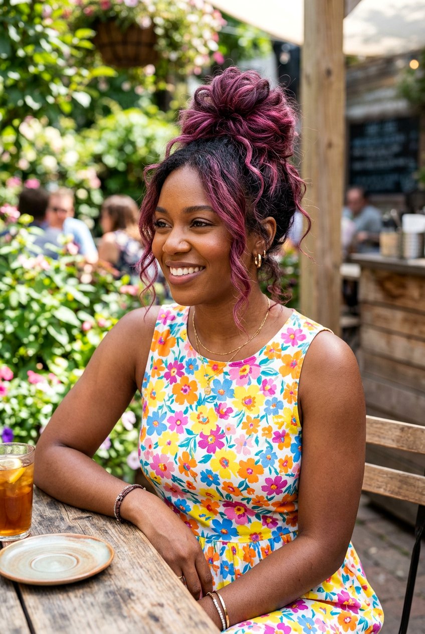 Magenta Plum Balayage Dark Hair - 20 plum balayage for black hair women - 20 plum balayage for black hair women