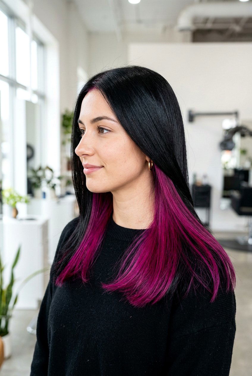 Magenta underlayer hair - 20 hidden color under hair - 20 hidden color under hair