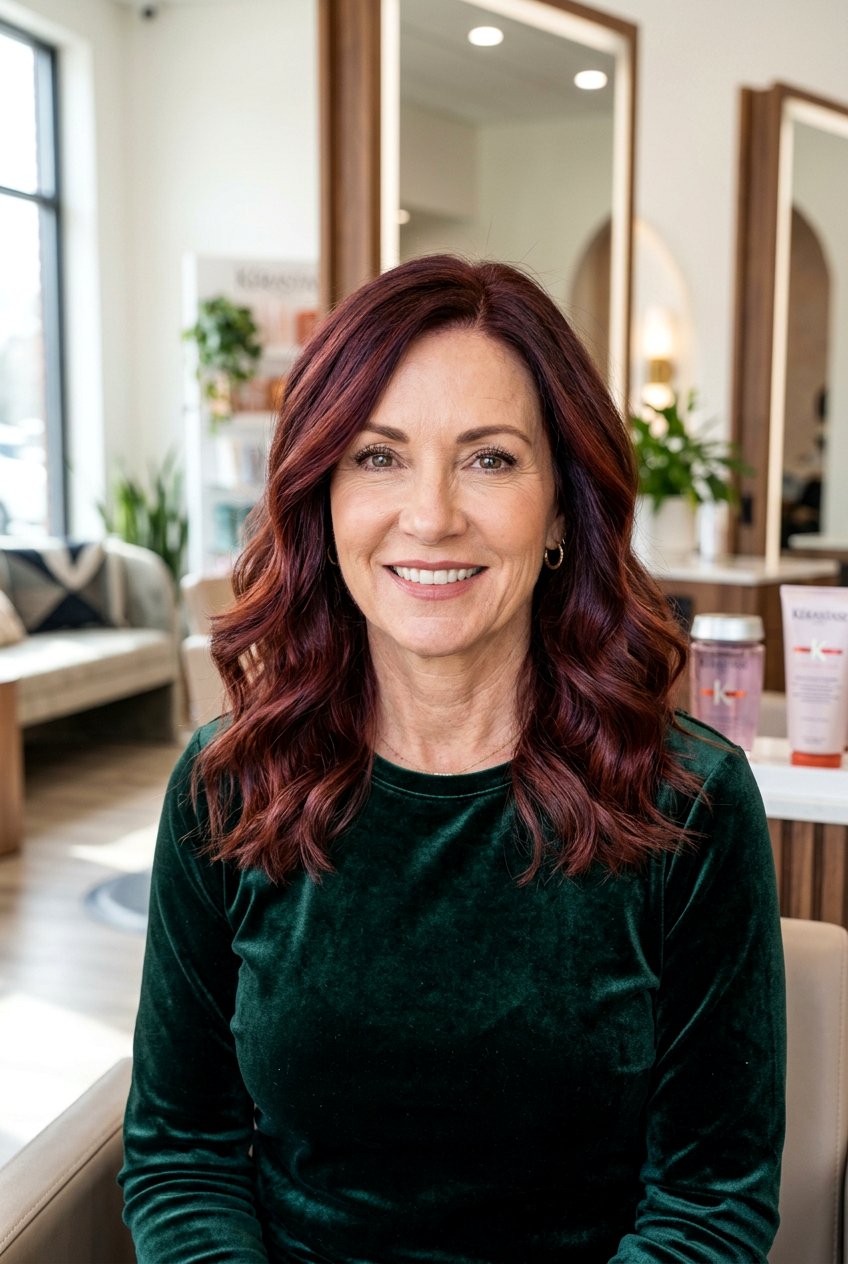 Mahogany Auburn Balayage For Medium Length Hair - 20 auburn balayage for women over 50 - 20 auburn balayage for women over 50