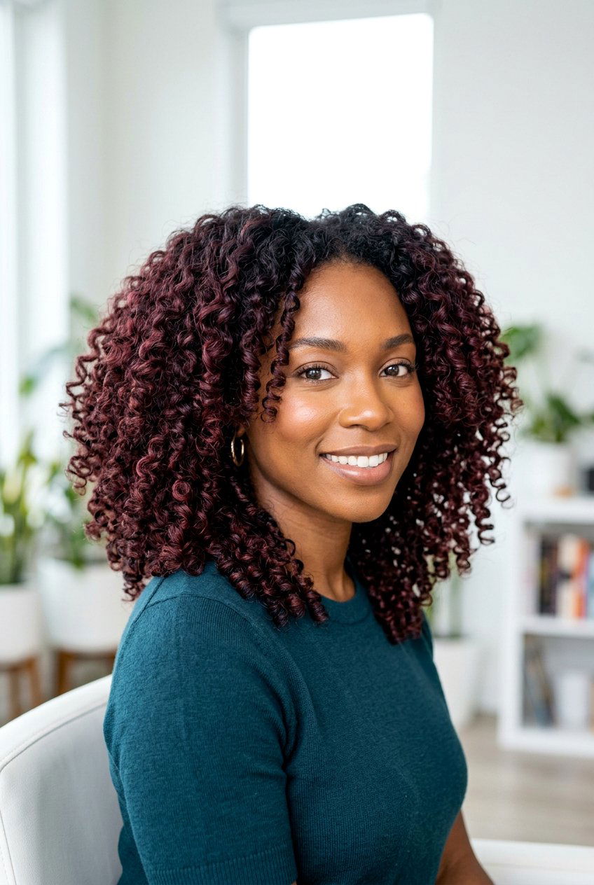 Mahogany Balayage Curly Hair - 20 balayage for curly hair - 20 balayage for curly hair