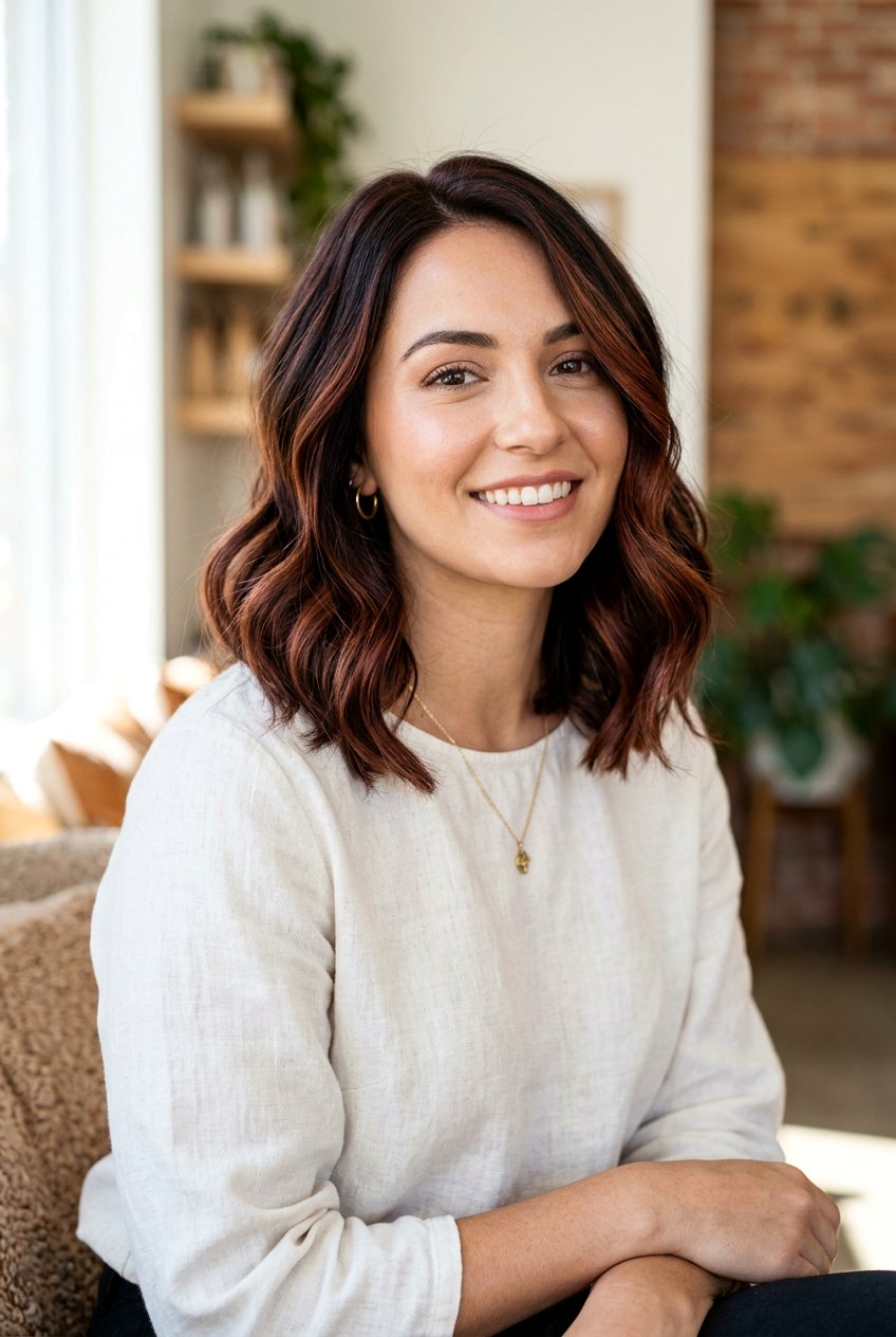 Mahogany Balayage On Brunette Lob Haircut - 20 mahogany balayage on brunette hair - 20 mahogany balayage on brunette hair