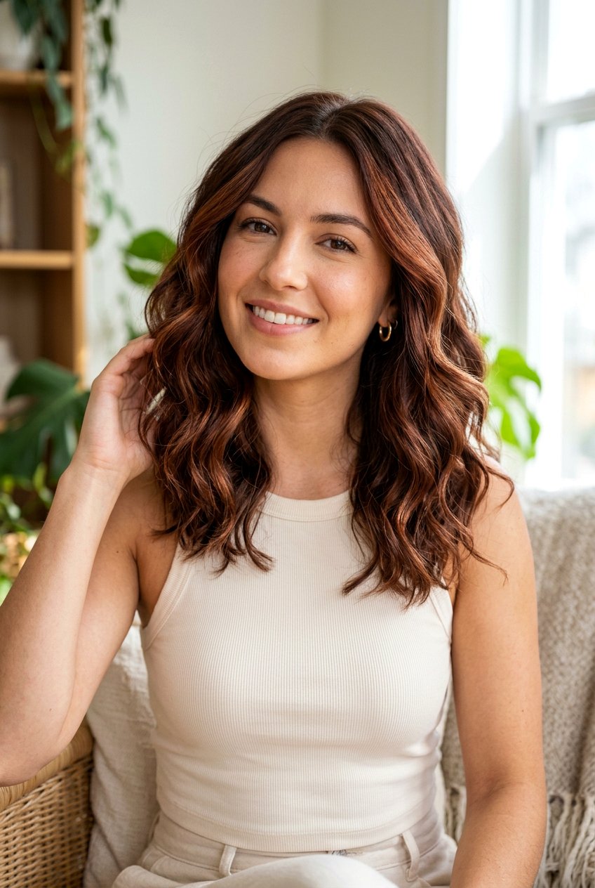 Mahogany Balayage On Wavy Brunette Hair - 20 mahogany balayage on brunette hair - 20 mahogany balayage on brunette hair