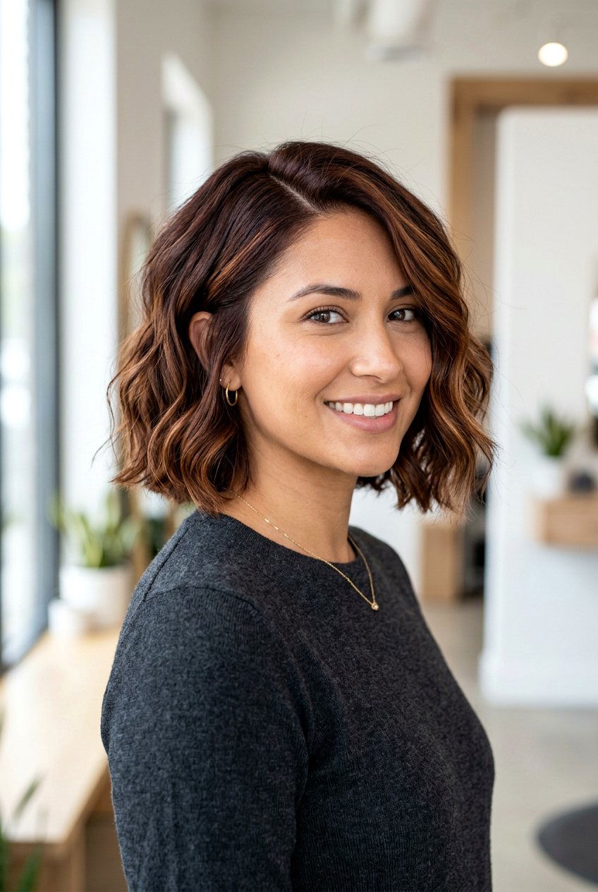 Mahogany Brown Balayage Bob - 20 mahogany balayage on brunette hair - 20 mahogany balayage on brunette hair