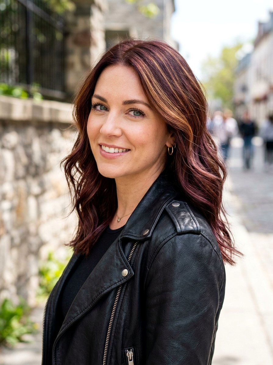 Mahogany Brown Hair With Golden Babylights - 20 warm brunette with golden babylights - 20 warm brunette with golden babylights