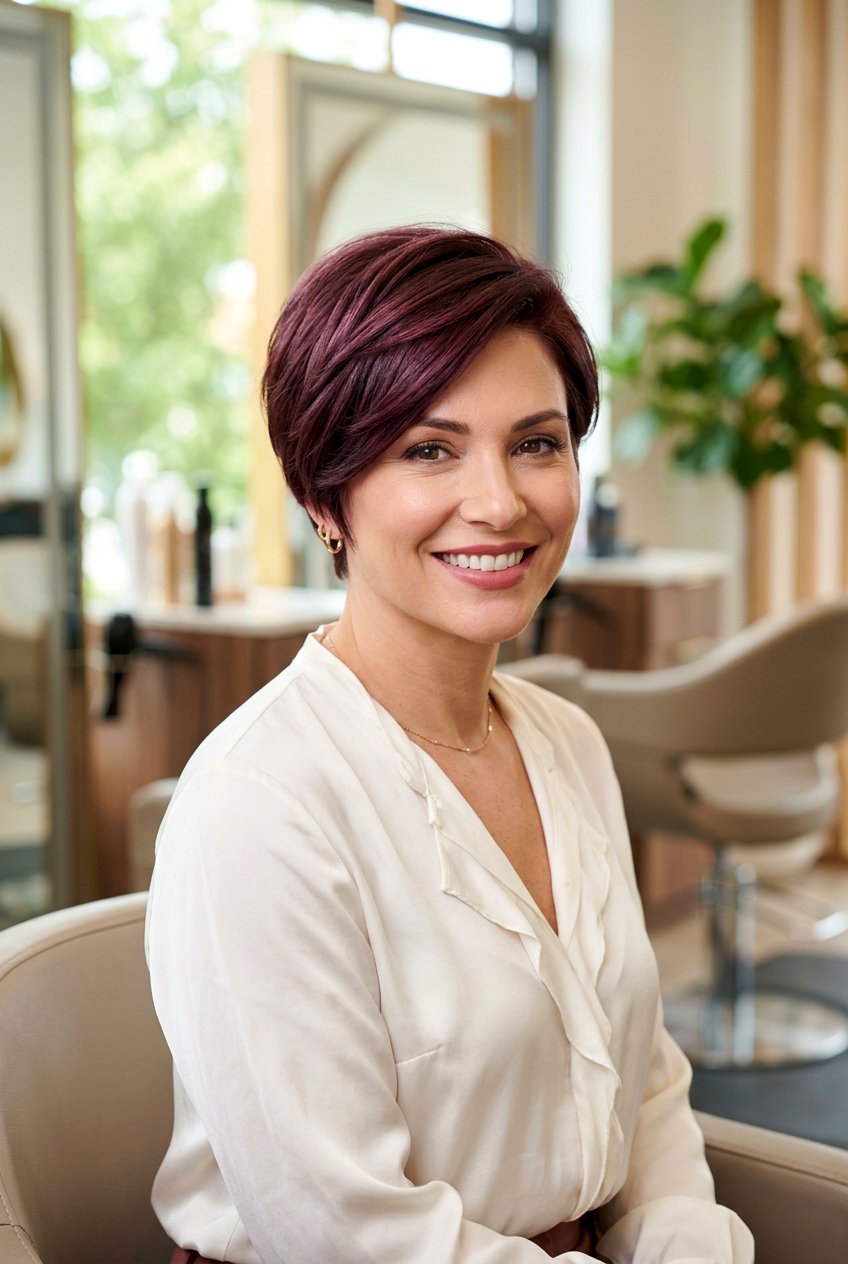 Mahogany Brown Pixie - 20 brunette pixie hair color ideas - 20 brunette pixie hair color ideas