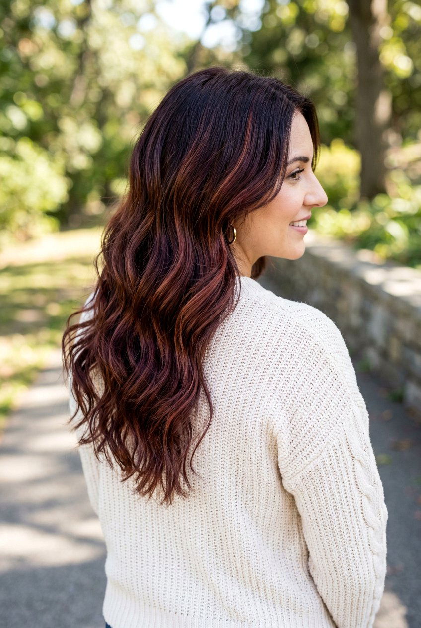 Mahogany Burgundy Balayage On Dark Hair - 20 mahogany burgundy hair color - 20 mahogany burgundy hair color