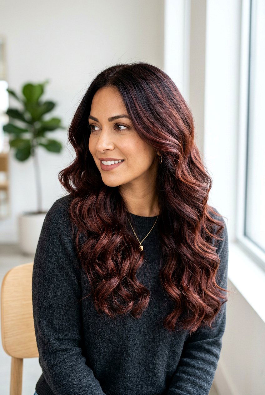 Mahogany Burgundy Balayage - 20 burgundy balayage on dark hair - 20 burgundy balayage on dark hair