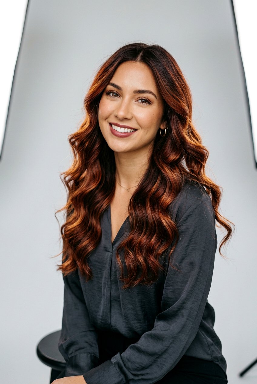 Mahogany Copper Balayage For Rich Fall Color - 20 fall copper balayage - 20 fall copper balayage
