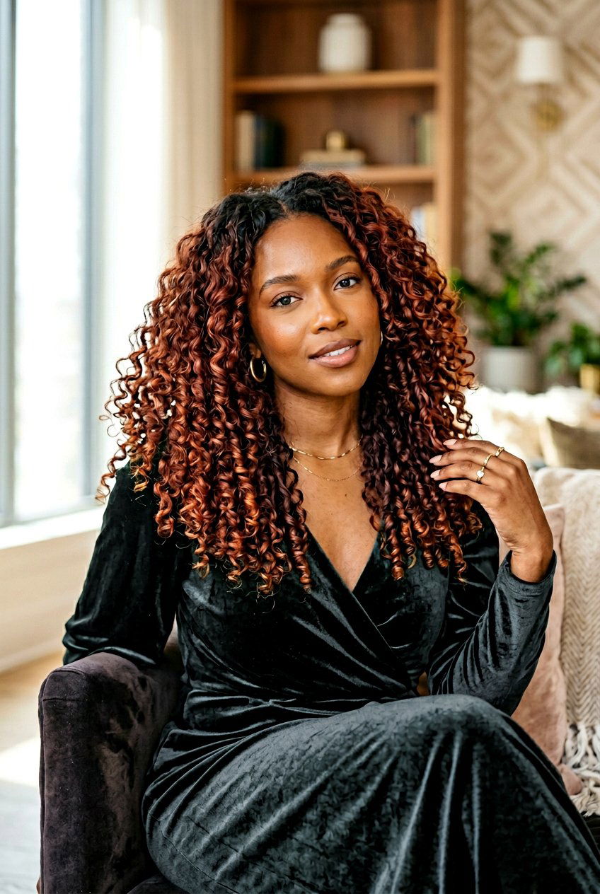 20 Gorgeous Copper Balayage for Curly Hair Women to Try