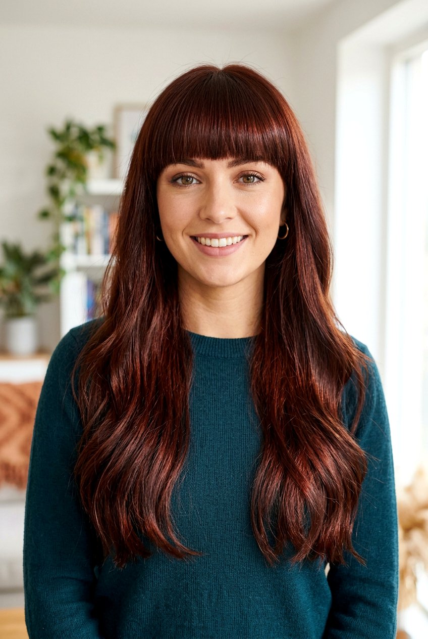 Mahogany Hair With Bangs - 20 mahogany hair color - 20 mahogany hair color