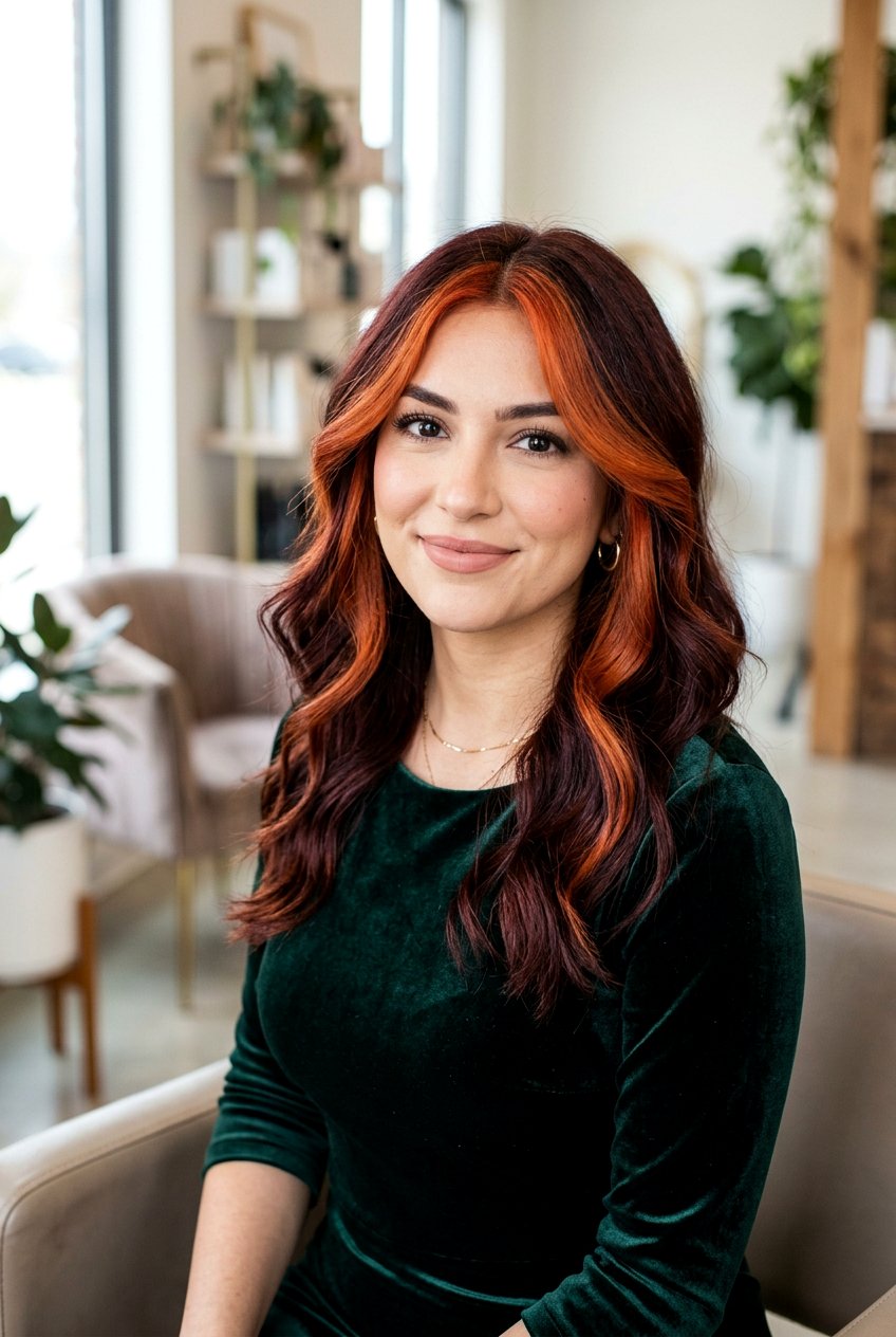 Mahogany Hair With Reddish Copper Money Piece - 20 chunky copper front pieces - 20 chunky copper front pieces